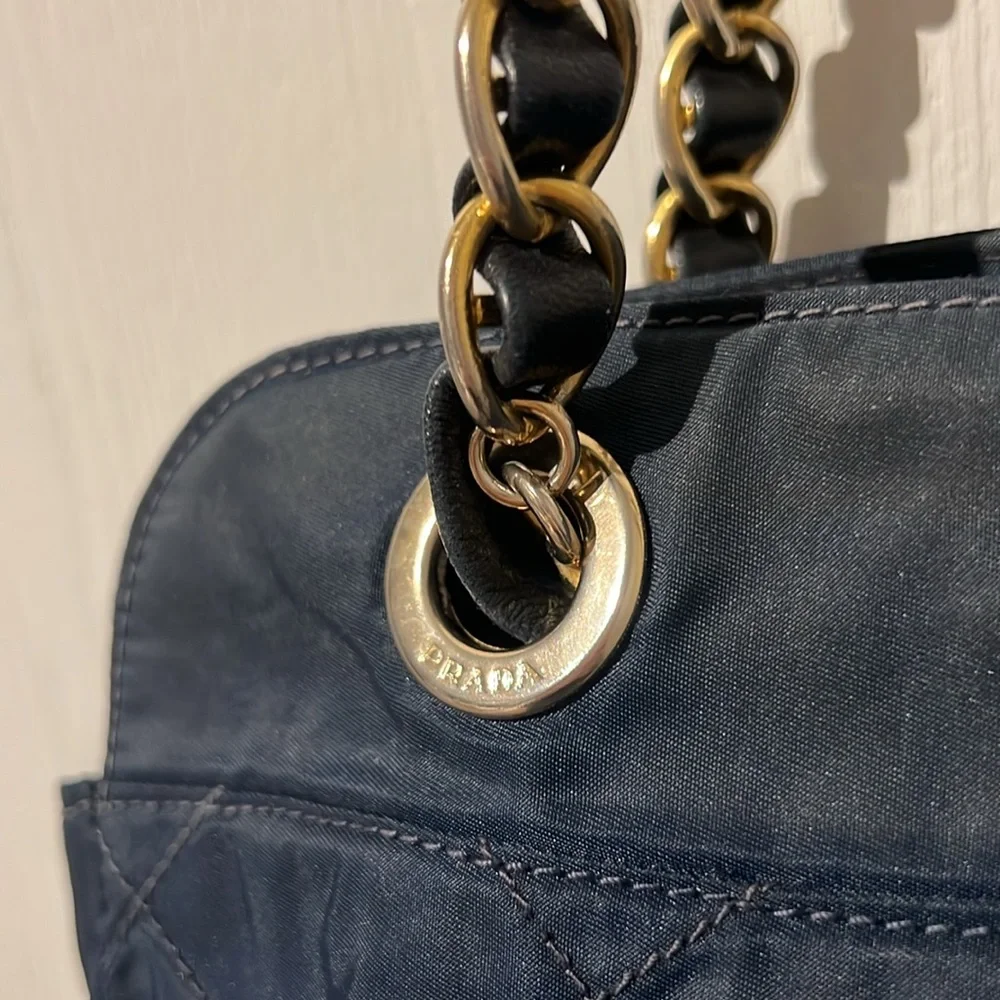 Prada Navy Blue Quilted Shoulder Bag- AUTHENTIC ✨ - Picture 6 of 13